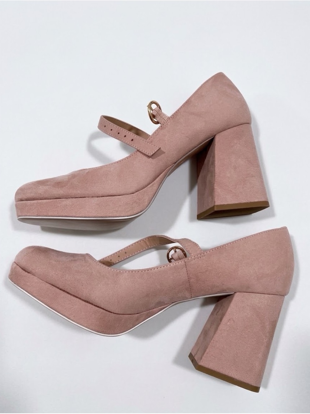 Sun + Stone Blush Mary Jane Block Heels